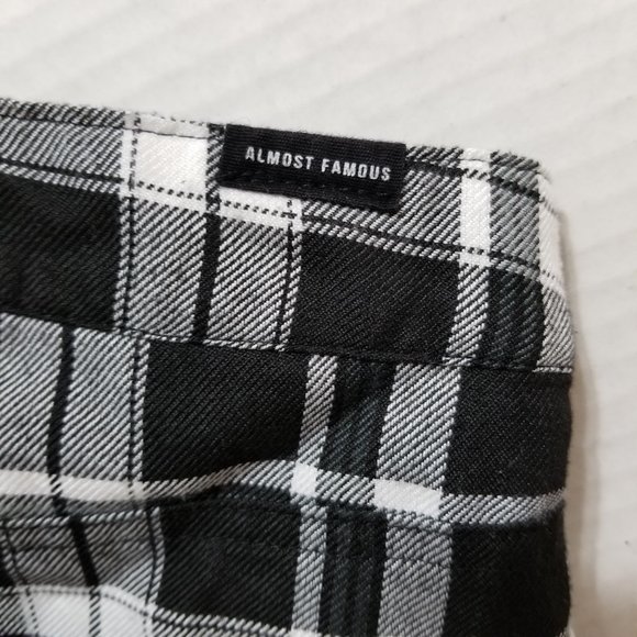 Almost Famous pants 0 plaid check gingham bell bottom flare boho hippie retro - Picture 12 of 16